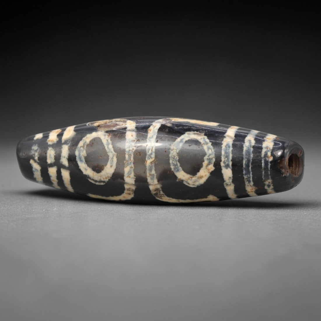 Ancient Agate 3-Eye Dzi Bead - Himalayan Amulet, 72XV (1 of 2)