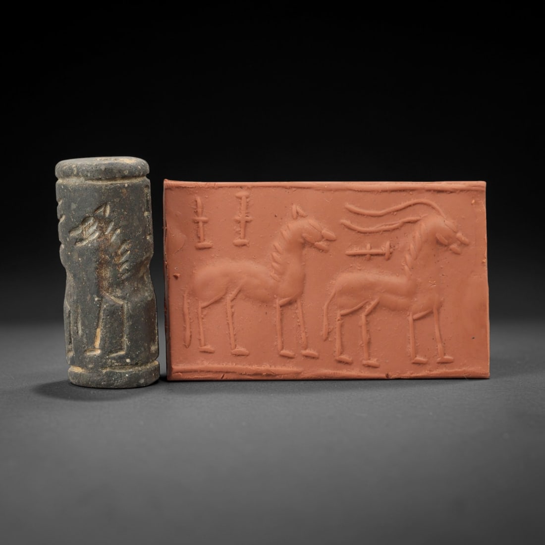Ancient Near Eastern Stone Cylinder Seal - Horse Motif, 75AH (1 of 2)