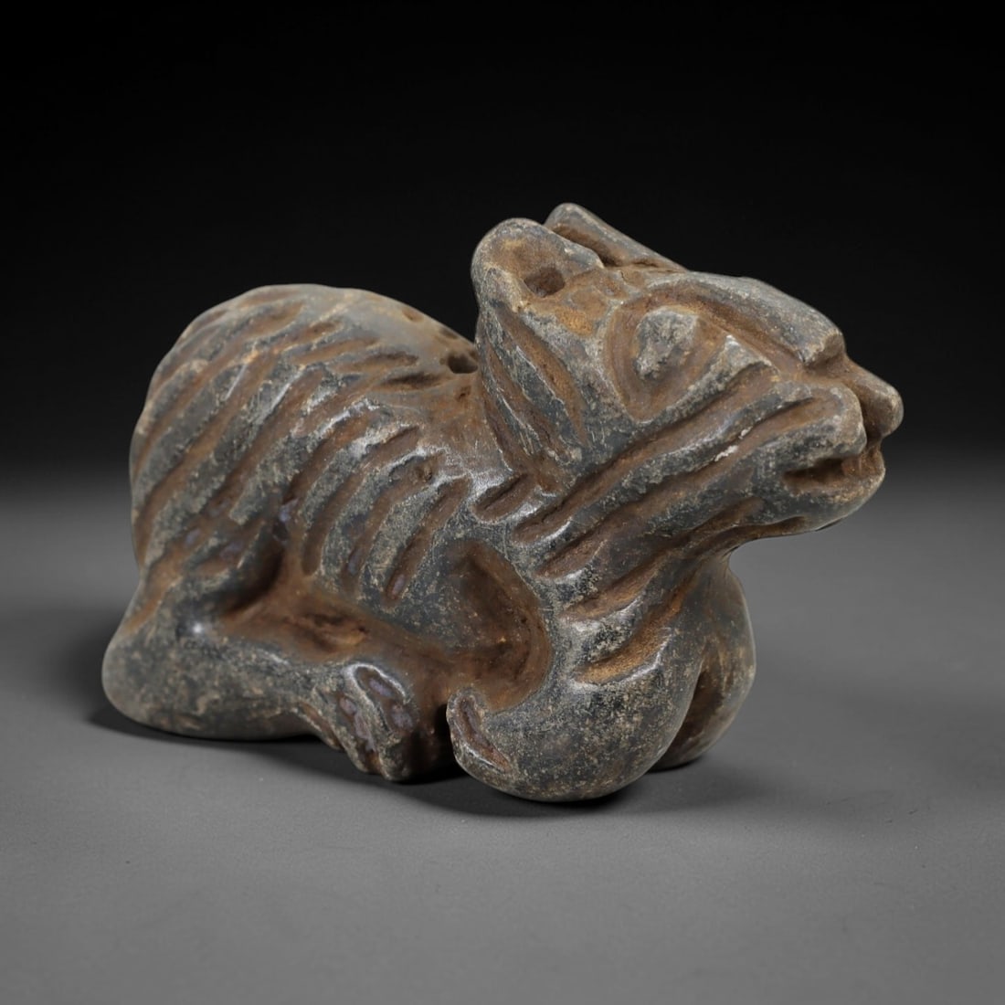 Ancient Schist Zoomorphic Figurine - Animal Carving, 36AH (1 of 2)