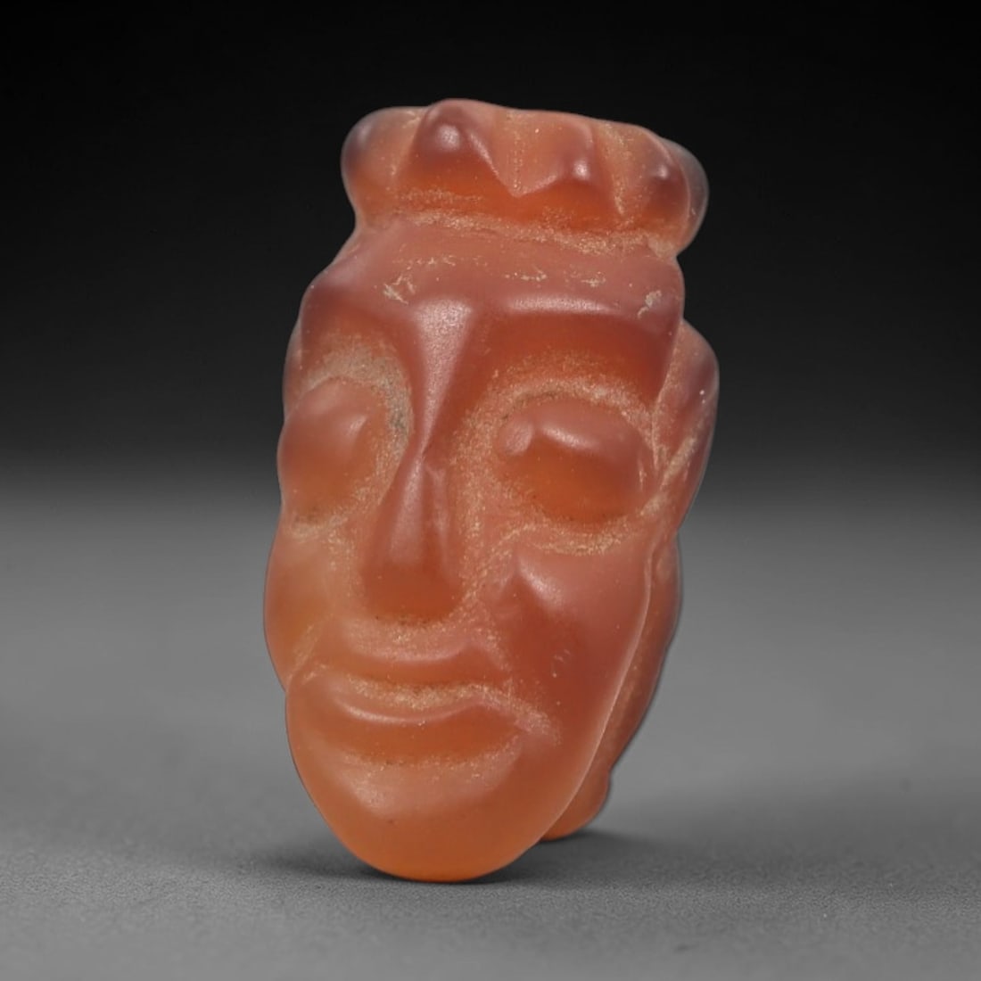 Ancient Carnelian Human Head - Near Eastern Amulet Figurine, 56XS (1 of 2)