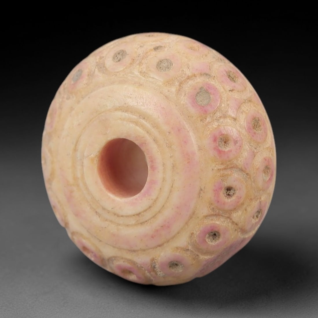 Ancient Near Eastern Bone Spindle Whorl - Dot-in-Circle Motif, 79AH (1 of 2)