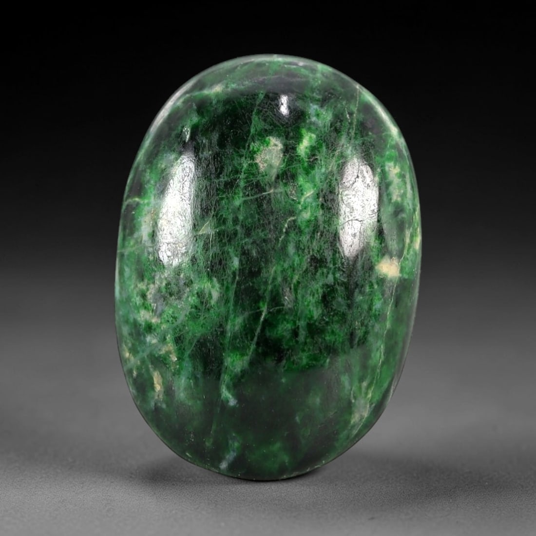 10.94 Carats Deep Green Maw Sit Sit Jade Cabochon - Natural Burmese Stone, 24AB (1 of 1)