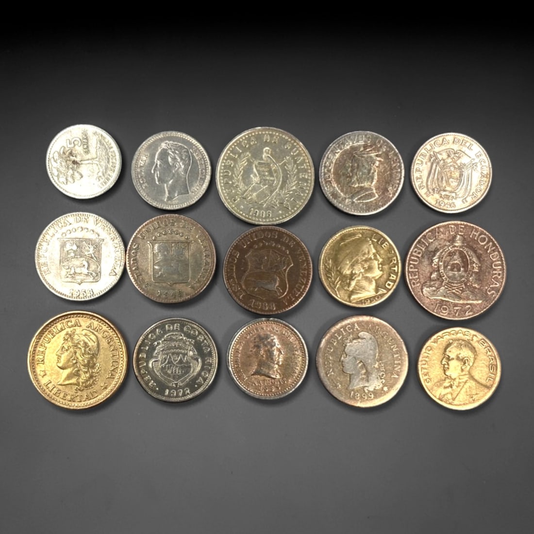 LATIN AMERICA: Sovereignty & Heritage - 15-Piece Coins Set, 1946-1972, 17-20mm, 6ZJ (1 of 2)