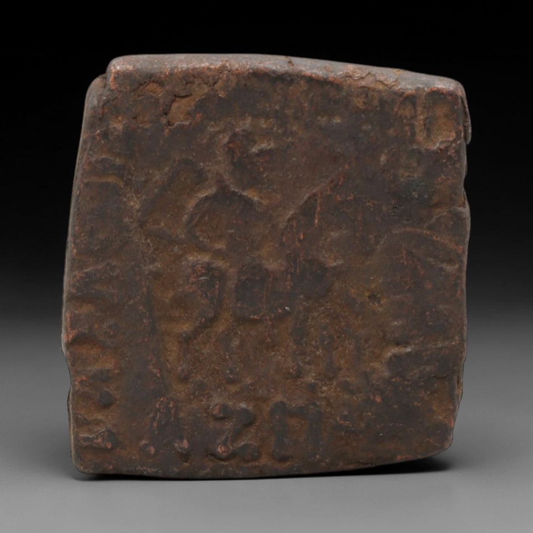 INDO-SCYTHIAN KINGDOM: Azilises - Pentachalkon Coin, 20mm, 8.0g, 89AJ: Struck under Azilises of the Indo-Scythian Kingdom, this copper Pentachalkon (548 Drachm) is a key example of small-denomination circulation coinage from the mid-1st century BCE. Its design features a