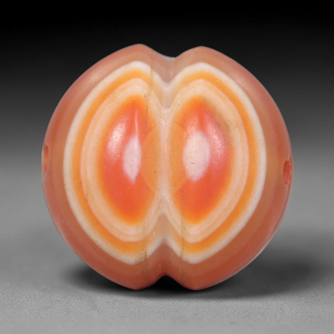Antique Agate Double Eye Bead - Central Asian Gemstone Pendant, 10AR (1 of 2)