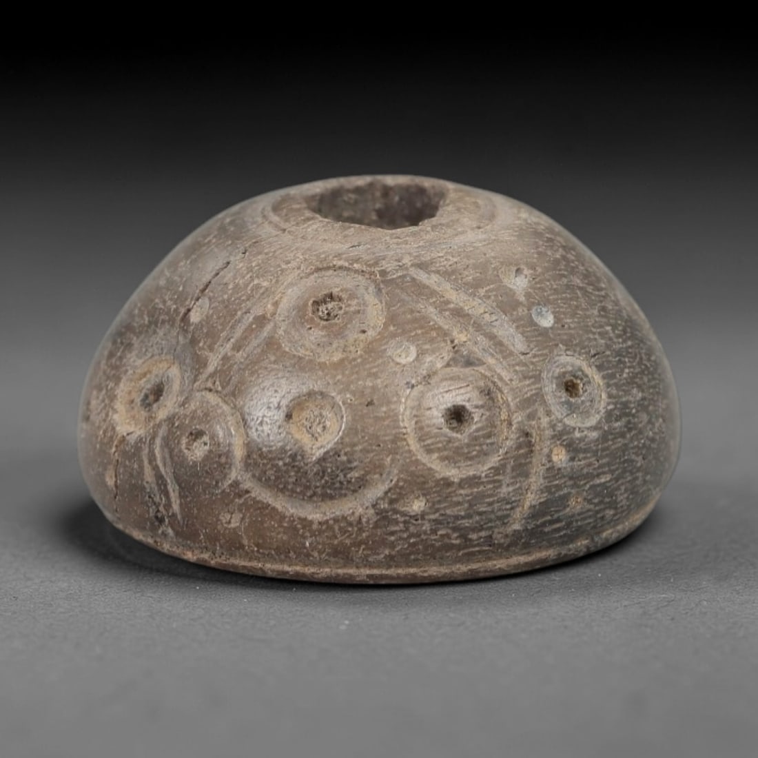 Ancient Bone Spindle Whorl - Near Eastern Dot-in-Circle Motif, 79XR (1 of 2)