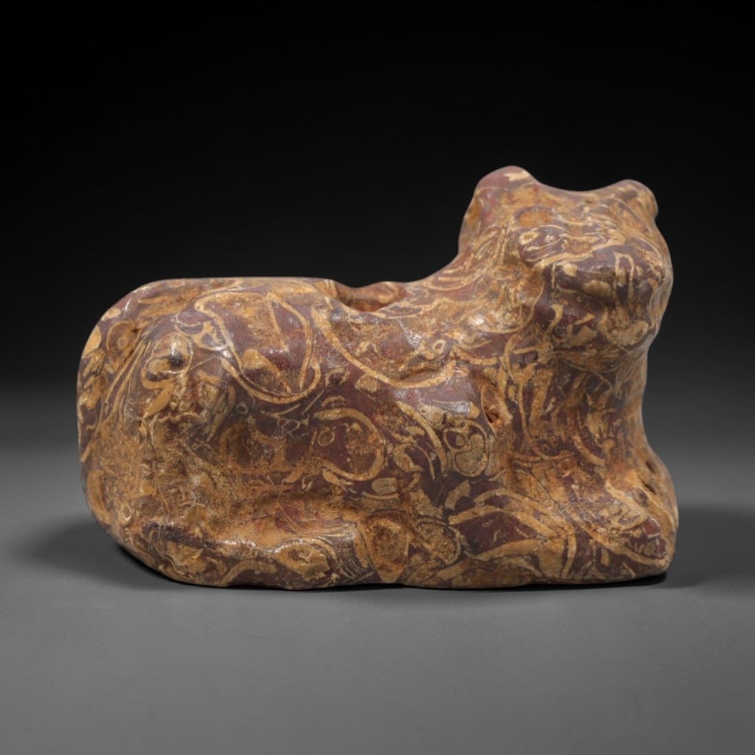 Ancient Fossilized Stone Recumbent Feline - Egyptian Amulet, 23XV (1 of 2)