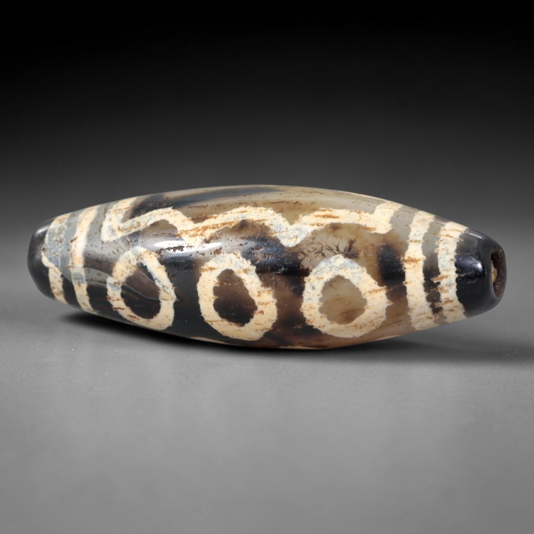 Ancient Agate 6-Eye Dzi Bead - Himalayan Amulet, 8AS (1 of 2)