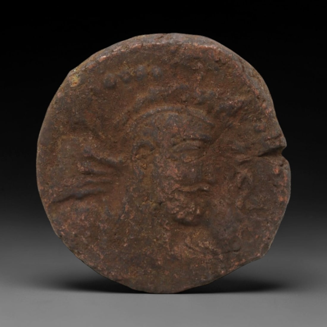 SASANIAN EMPIRE: Royal Portraiture - Bronze Follis Coin, 3rd-4th Century CE, 18mm, 3.85g, 4AK: This small bronze follis from the Sasanian Empire encapsulates the artistic and religious identity of early Persian imperial coinage. The obverse features a detailed bust of a Sasanian ruler, rendered