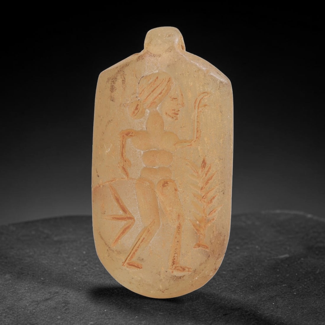 Ancient Chalcedony Figure Amulet - Near Eastern Plaque, 28FY (1 of 2)