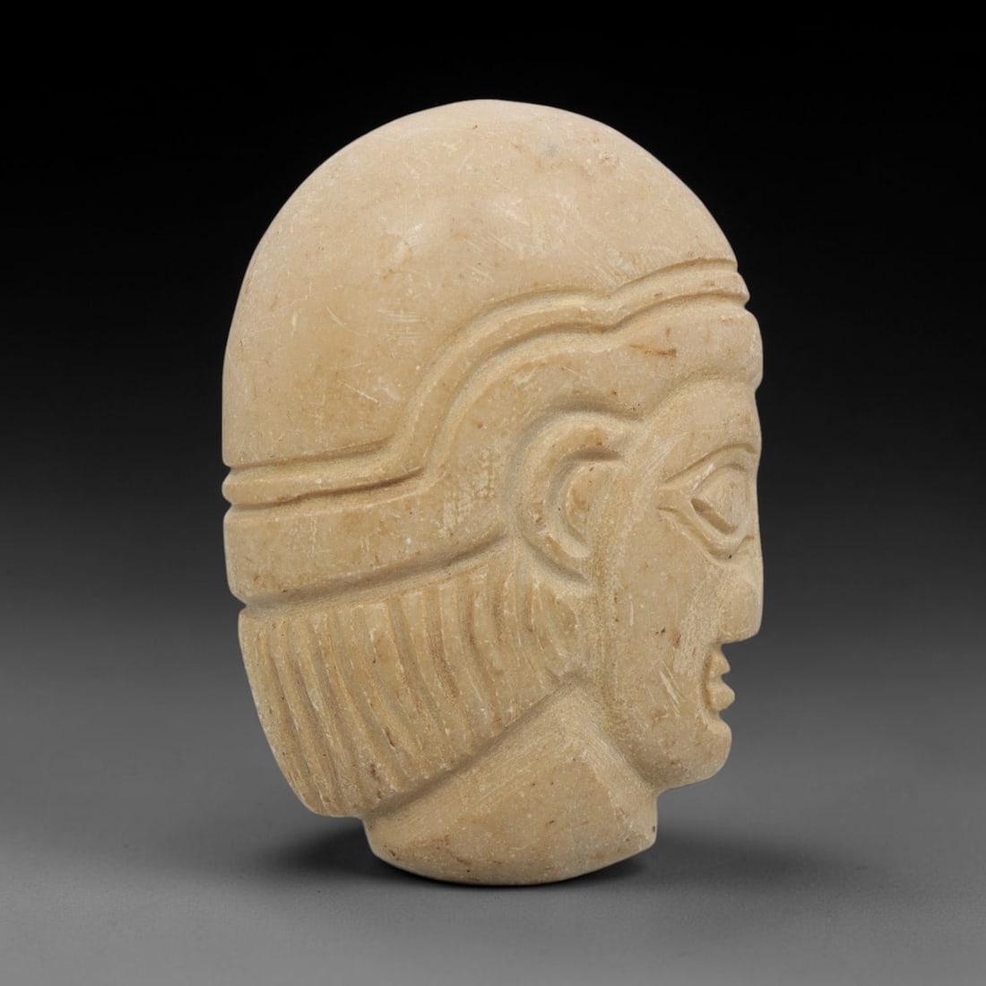 Ancient Stone Head Amulet - Near Eastern Figurine, 94ZT (1 of 2)