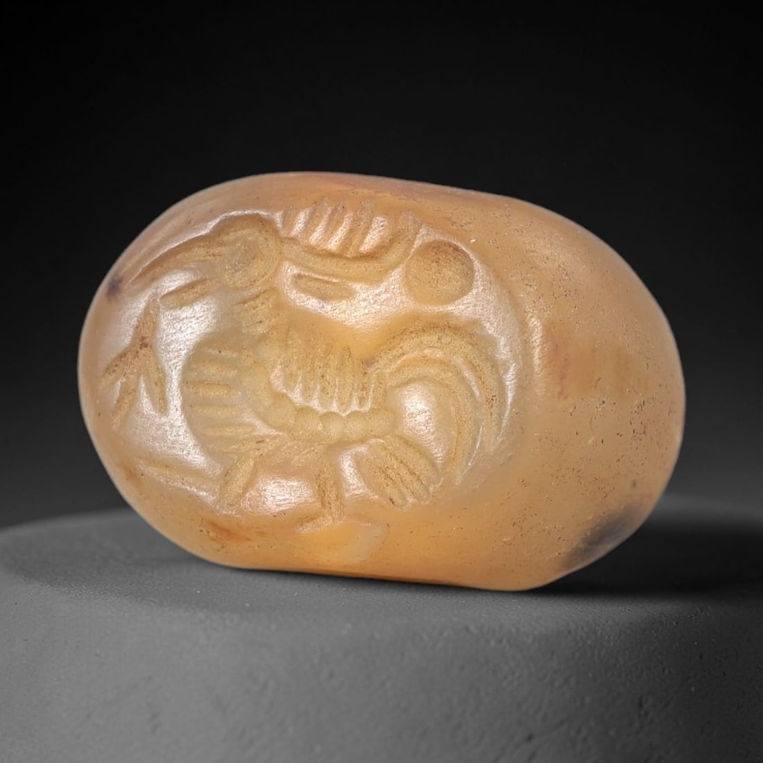 Ancient Chalcedony Stamp Seal - Near Eastern Bird Figure, 97AM (1 of 2)