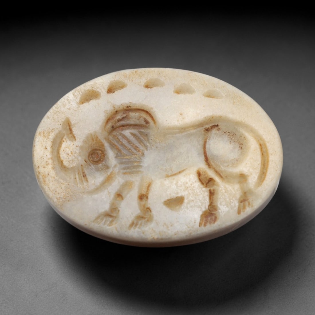 Ancient Agate Intaglio Bead - Near Eastern Elephant Motif, 26ZW (1 of 2)