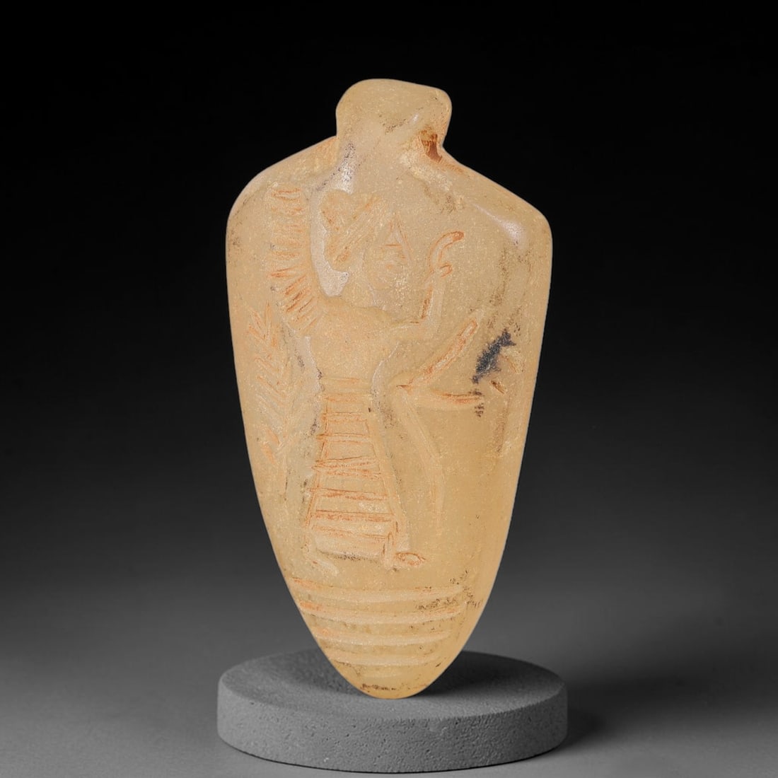 Ancient Stone Winged Protective Deity Amulet - Near Eastern Carved Pendant, 18BA (1 of 2)