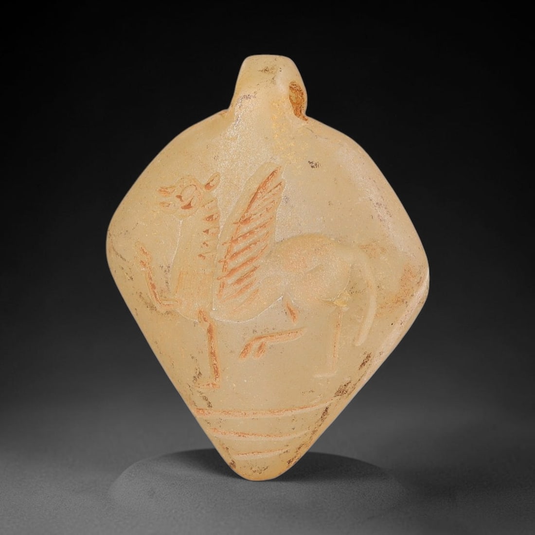 Ancient Chalcedony Griffin Amulet - Near Eastern Carved Pendant, 20BA (1 of 2)