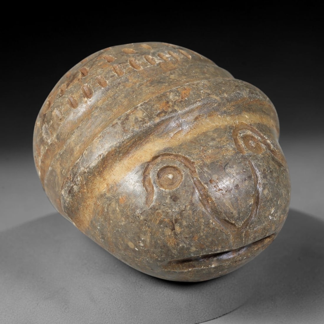 Ancient Stone Zoomorphic Rattle Amulet - Near Eastern Carved Artifact, 47BA (1 of 2)