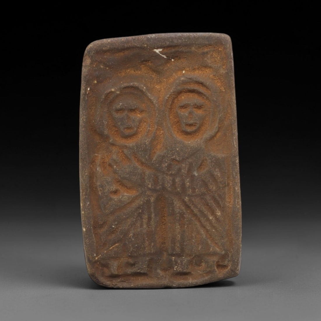 Ancient Stone Christian Plaque - Religious Figural Artifact, 1FX (1 of 2)