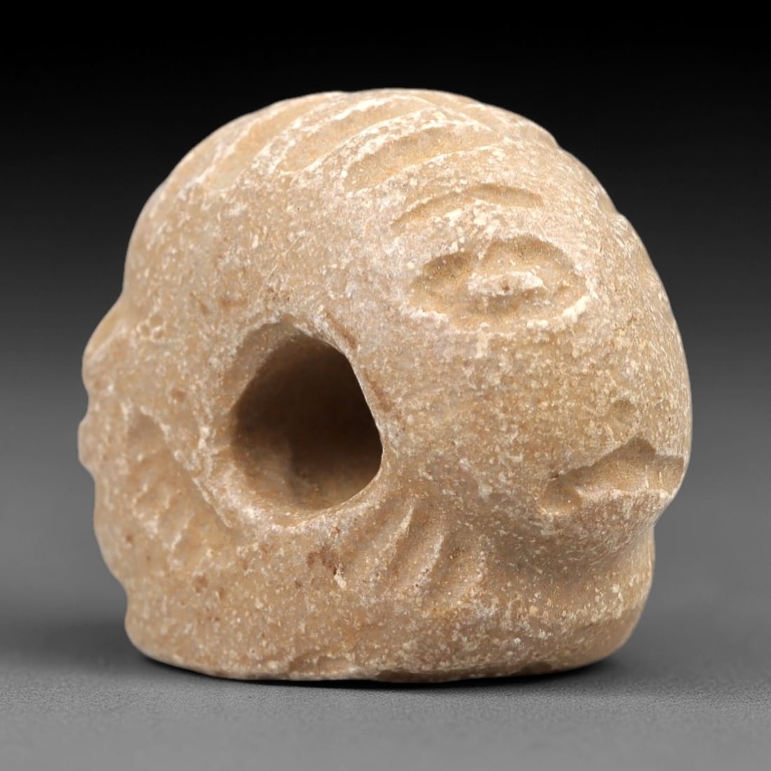 Ancient Limestone Humanoid Stamp Seal - Near Eastern Ritual Artifact, 20AN (1 of 2)