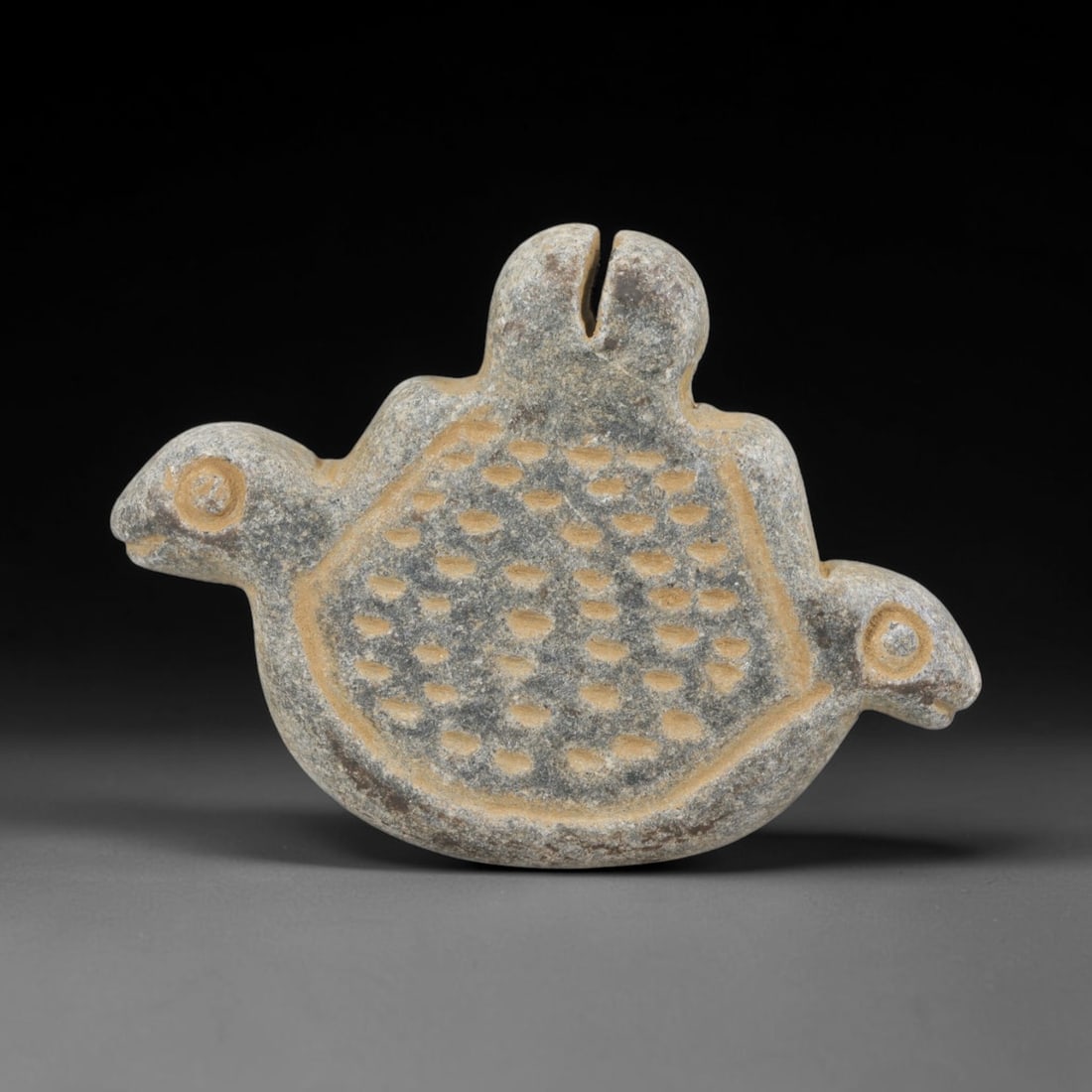 Ancient Schist Double-Headed Zoomorphic Amulet - Near Eastern Carved Pendant, 66FY (1 of 2)