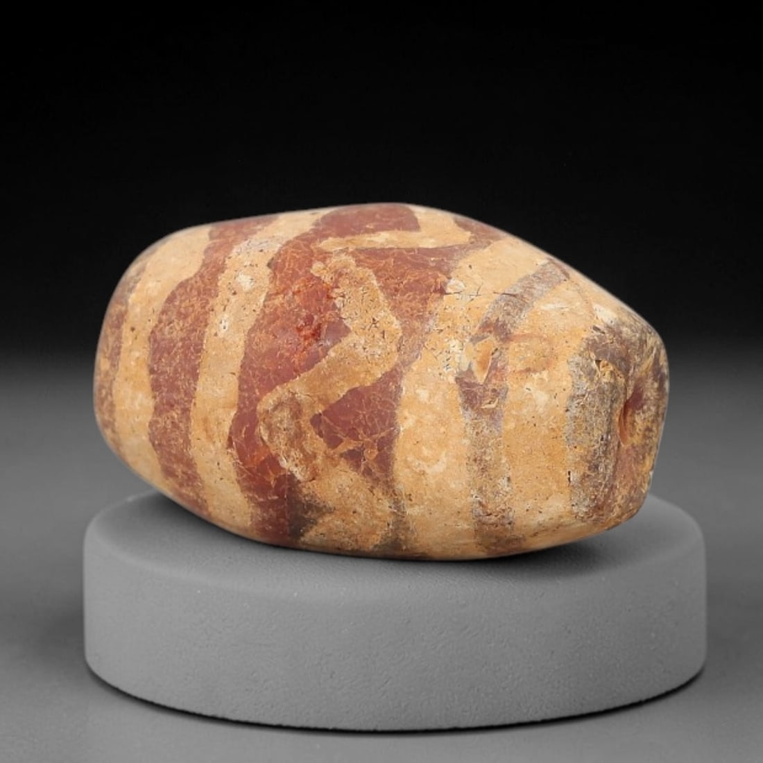 Ancient Carnelian Bead - Gandhara Etched Amulet, 55BD (1 of 2)