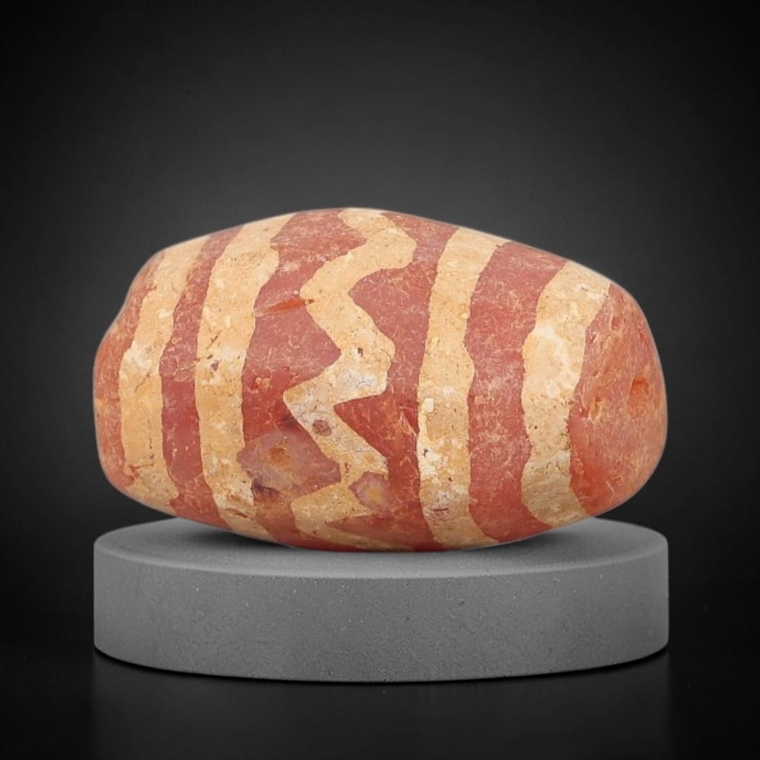 Ancient Carnelian Bead - Gandhara Etched Amulet, 38BD (1 of 2)