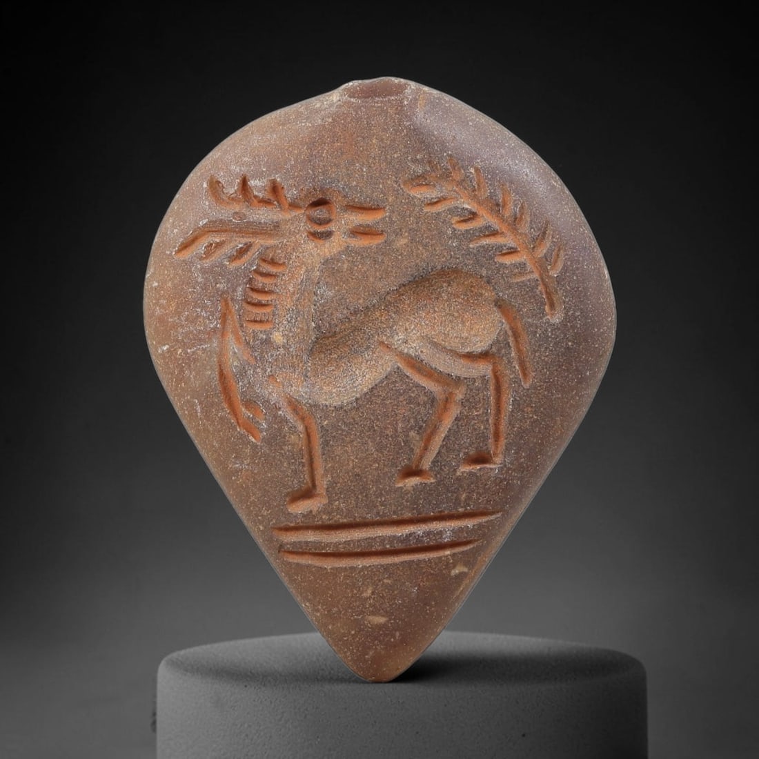 Ancient Steatite Amulet - Near Eastern Stag Figure, 72BF (1 of 2)