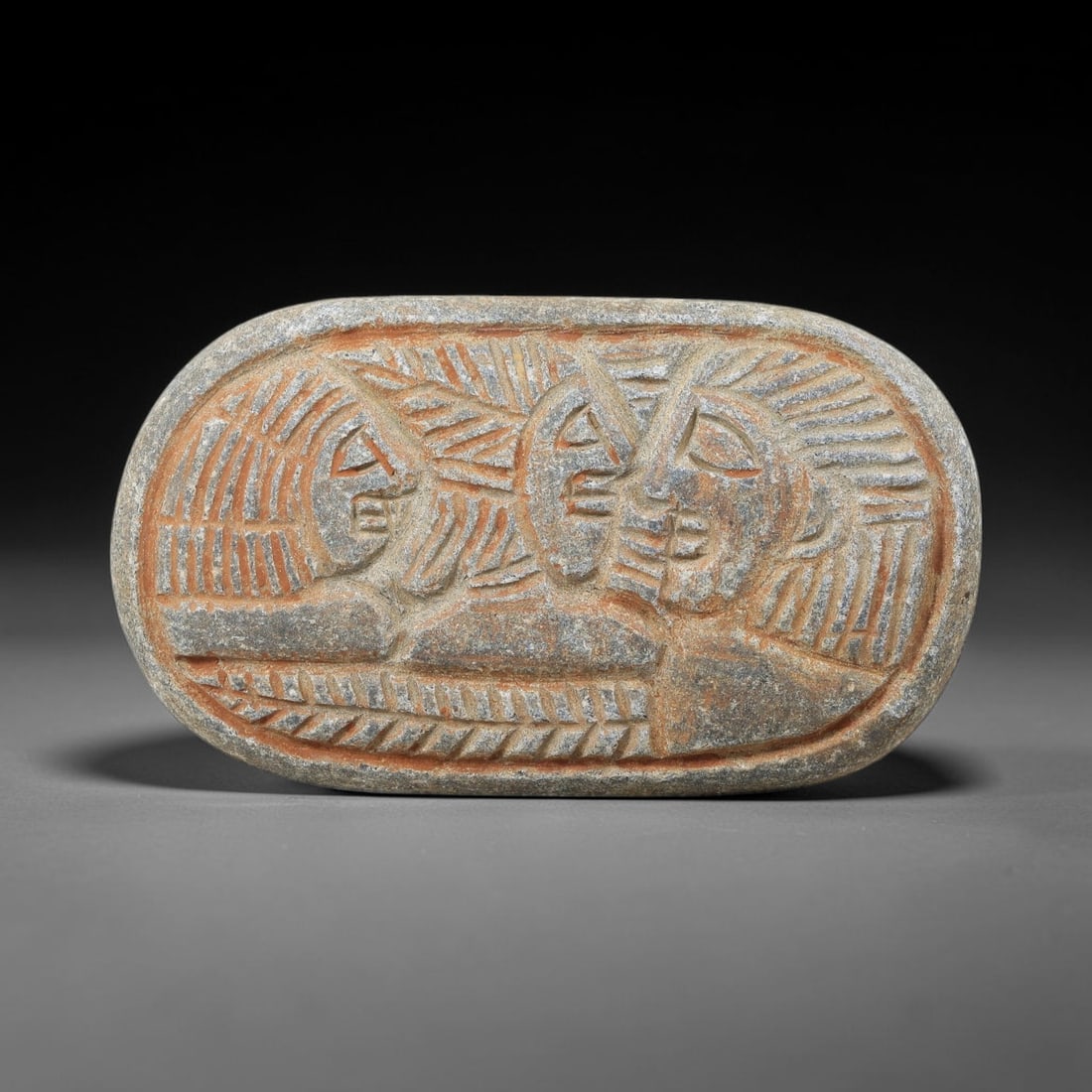 Near Eastern Schist Plaque - Tribal Art Three Figure Relief, 87BF (1 of 2)