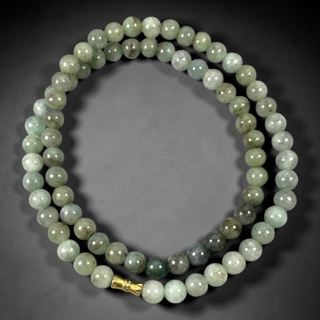 A Chinese Jadeite Jade Bead Necklace, 20th Century, 65ZK (1 of 1)