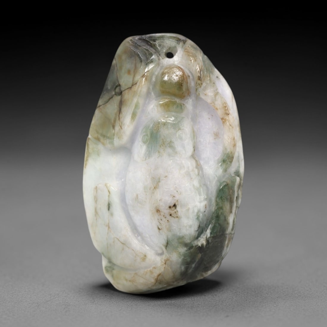 A Chinese Jadeite Jade Fish-Form Pendant Plaque, 20th Century, 28FR (1 of 2)