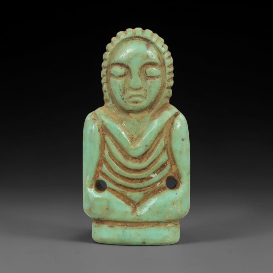 Ancient Turquoise Anthropomorphic - Near Eastern Amulet Figurine, 84AK (1 of 2)
