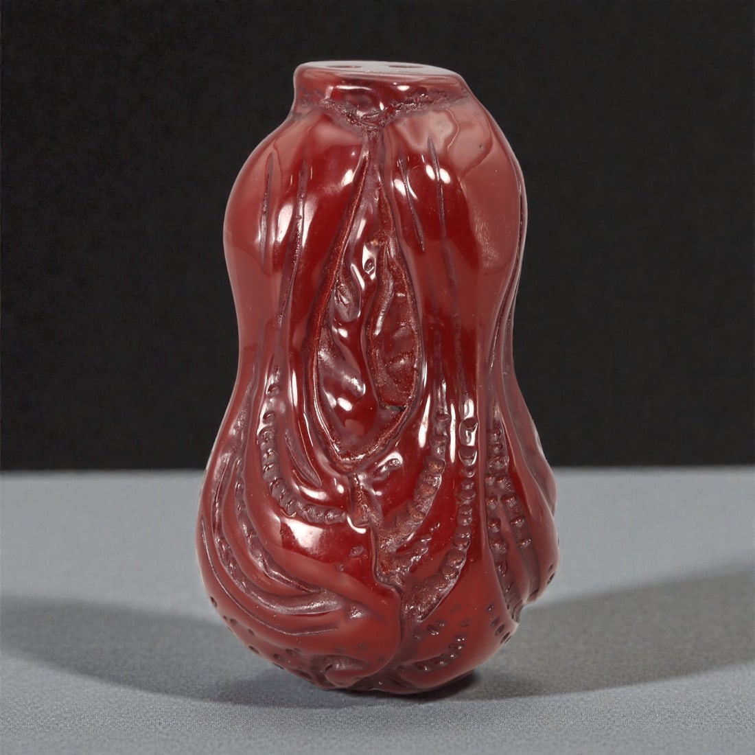 A Chinese Amber-Resin Cabbage Pendant, 20th Century, 38FC (1 of 4)