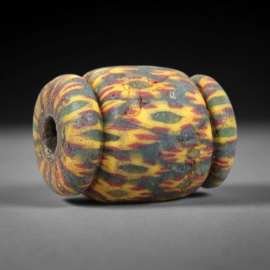 Ancient Glass Bead - Roman Millefiori Drum-Bead Pendant, 24BG (1 of 2)