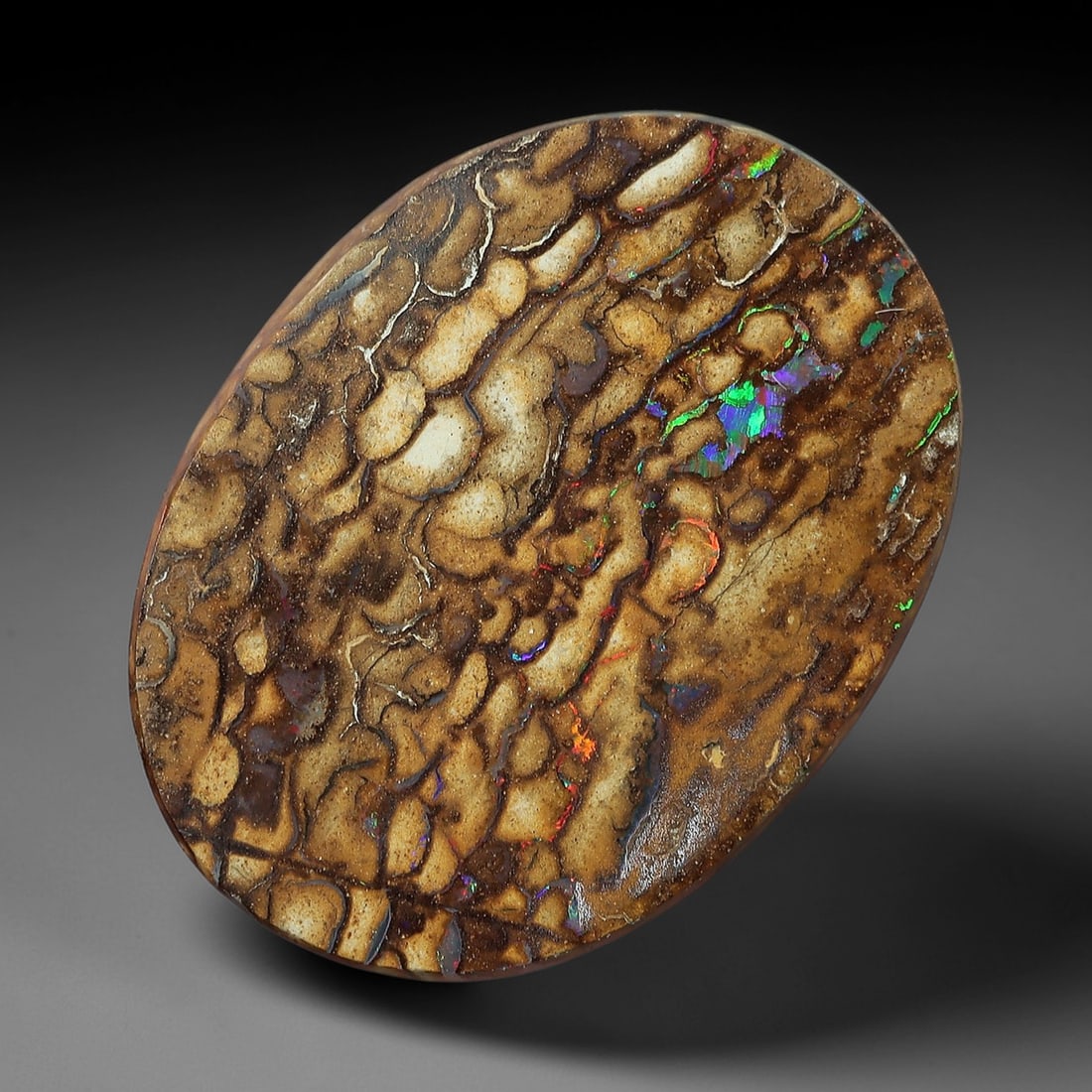 2.34 Carats Brown Matrix Multicolor Koroit Yowah Opal Cabochon - Natural Australian Stone, 23XM (1 of 2)