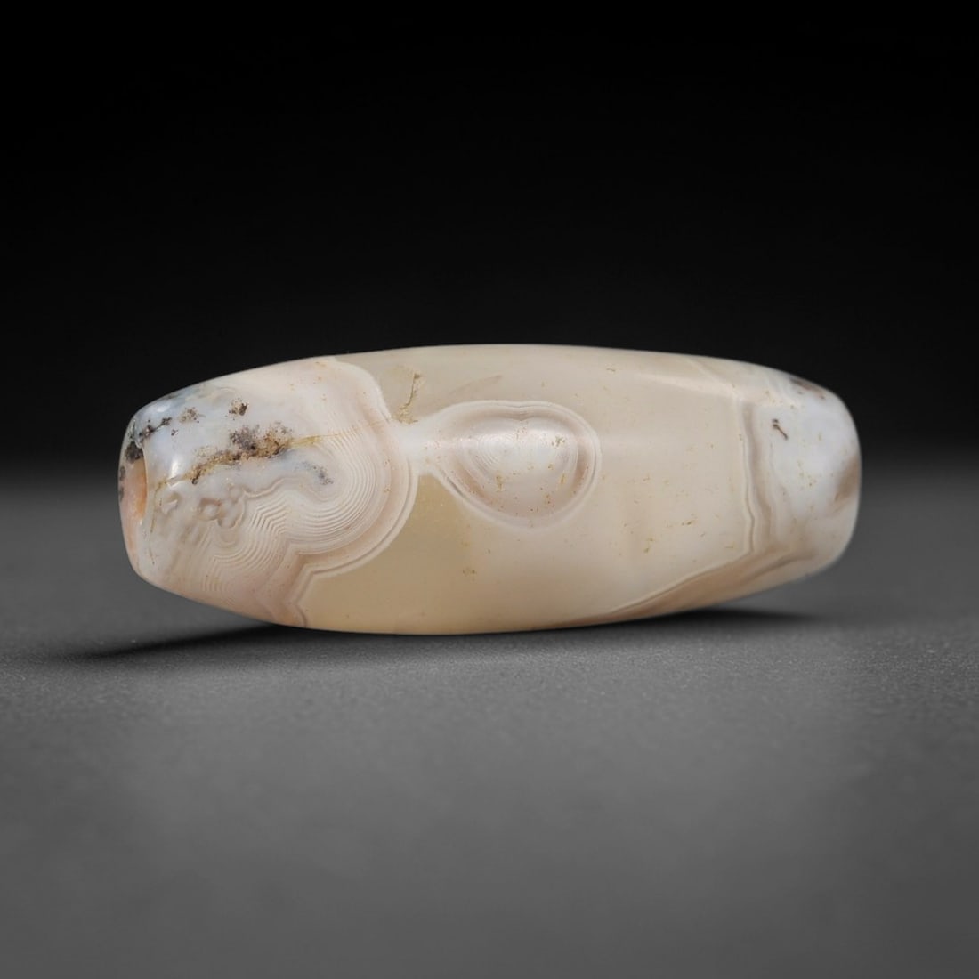 Ancient Banded Agate "Eye" Bead - Silk Road Indus Valley Barrel Bead, 50BC (1 of 2)