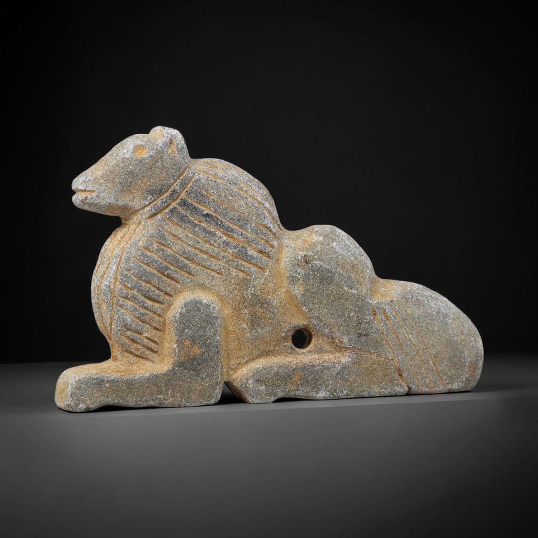 Ancient Schist Feline Amulet - Near Eastern Animal Figurine, 67BF (1 of 2)