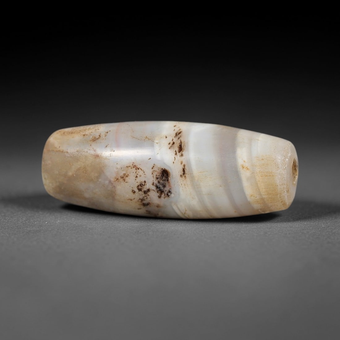 Ancient Banded Agate Bead - Silk Road Indus Valley Barrel Bead, 68BC (1 of 2)