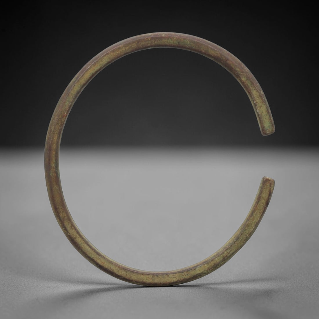 Ancient Bronze Bracelet - Roman Plain Cuff Armlet, 22BH (1 of 2)