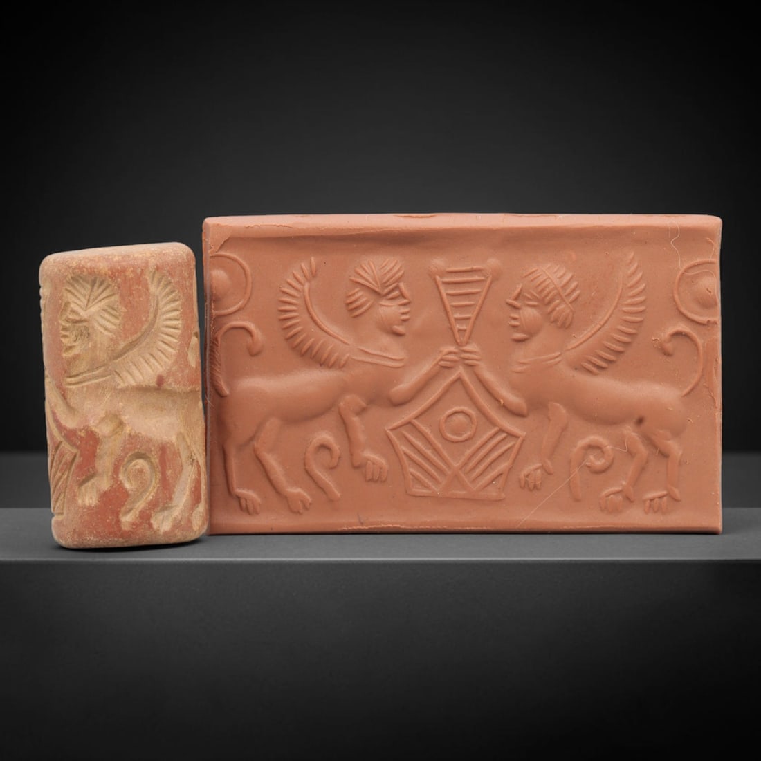 Ancient Stone Cylinder Seal - Mesopotamian Amulet Relic, 44ZA (1 of 2)