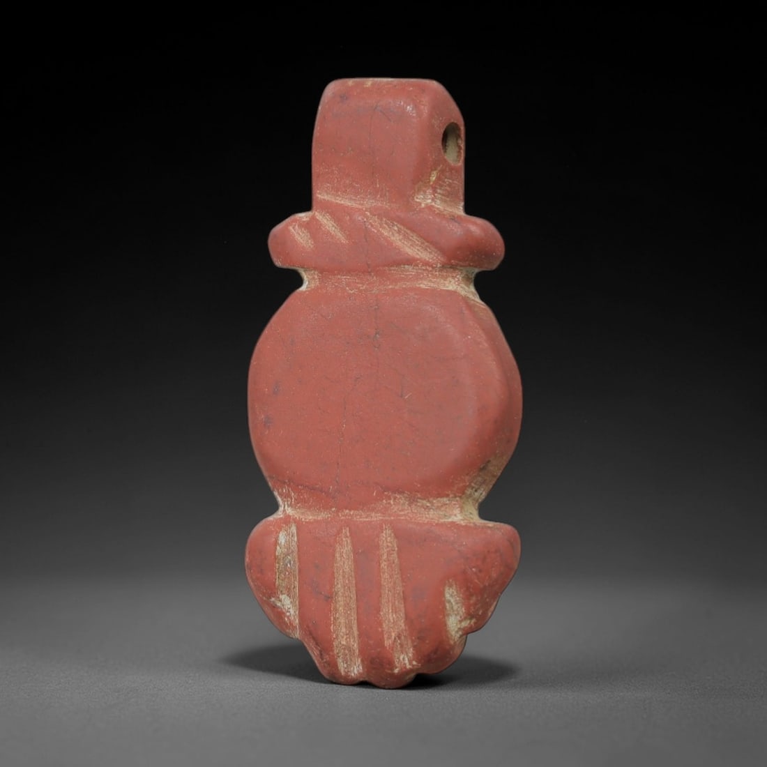 Ancient Red Stone Amulet - Near Eastern Mace Head Pendant, 37AG (1 of 2)