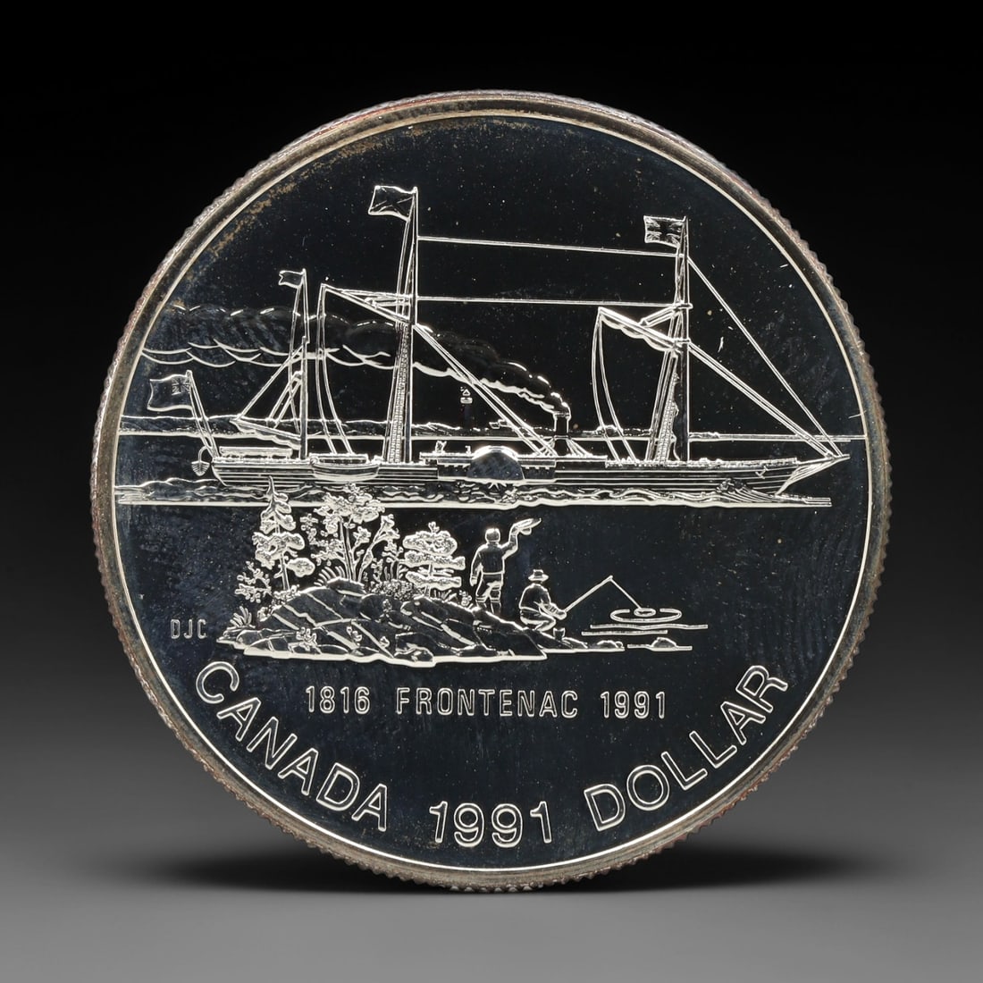 CANADA: Maritime Milestone - S.S. Frontenac 175th Anniversary Silver Dollar, 1991, 36.07mm, 3ZJ (1 of 3)