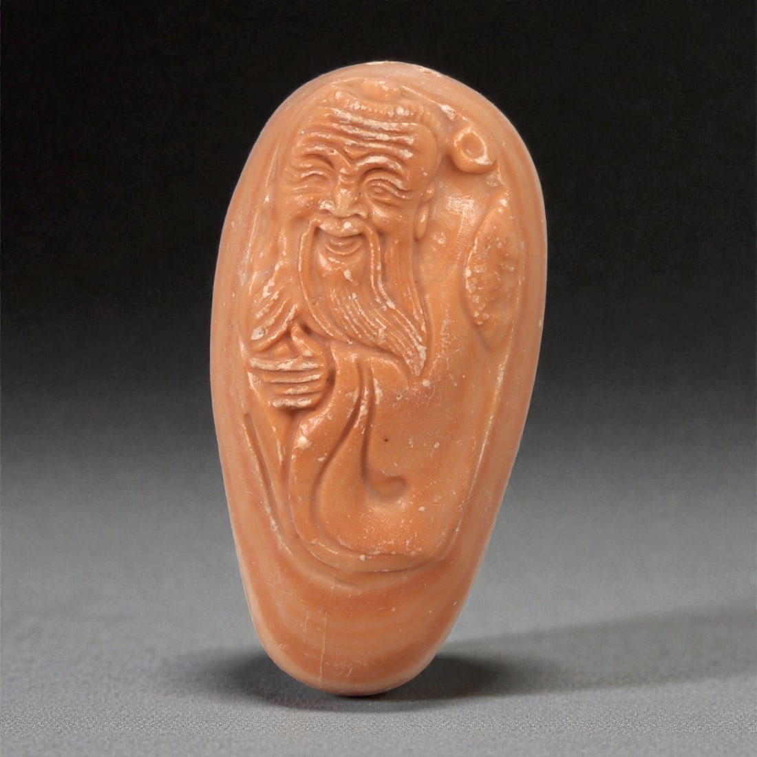 A Chinese Hardstone Figure of a Daoist Immortal, 20th Century, 23YB (1 of 2)