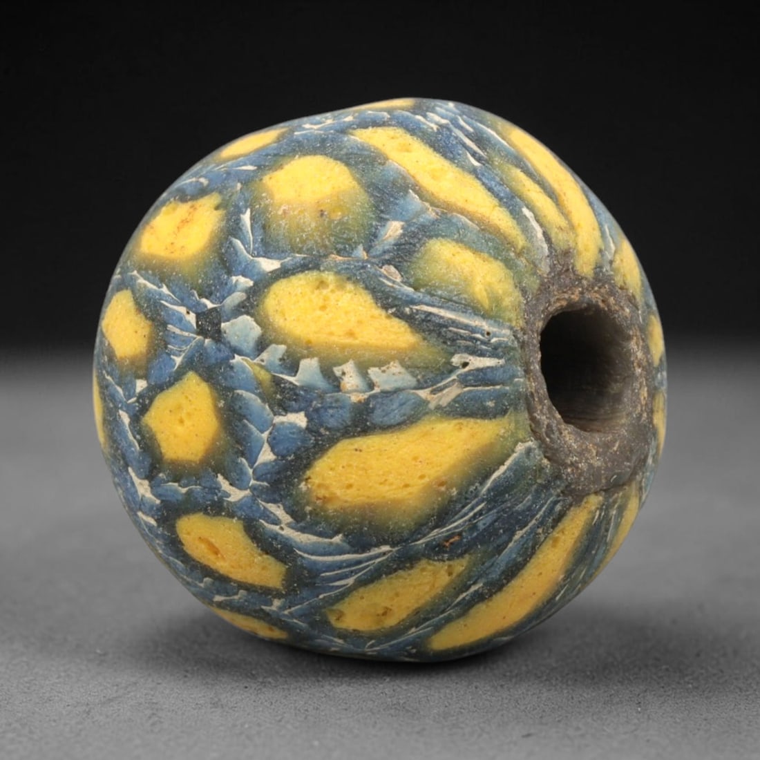 Ancient Mosaic Glass Bead - Roman Spot Pattern Amulet, 46WD (1 of 2)