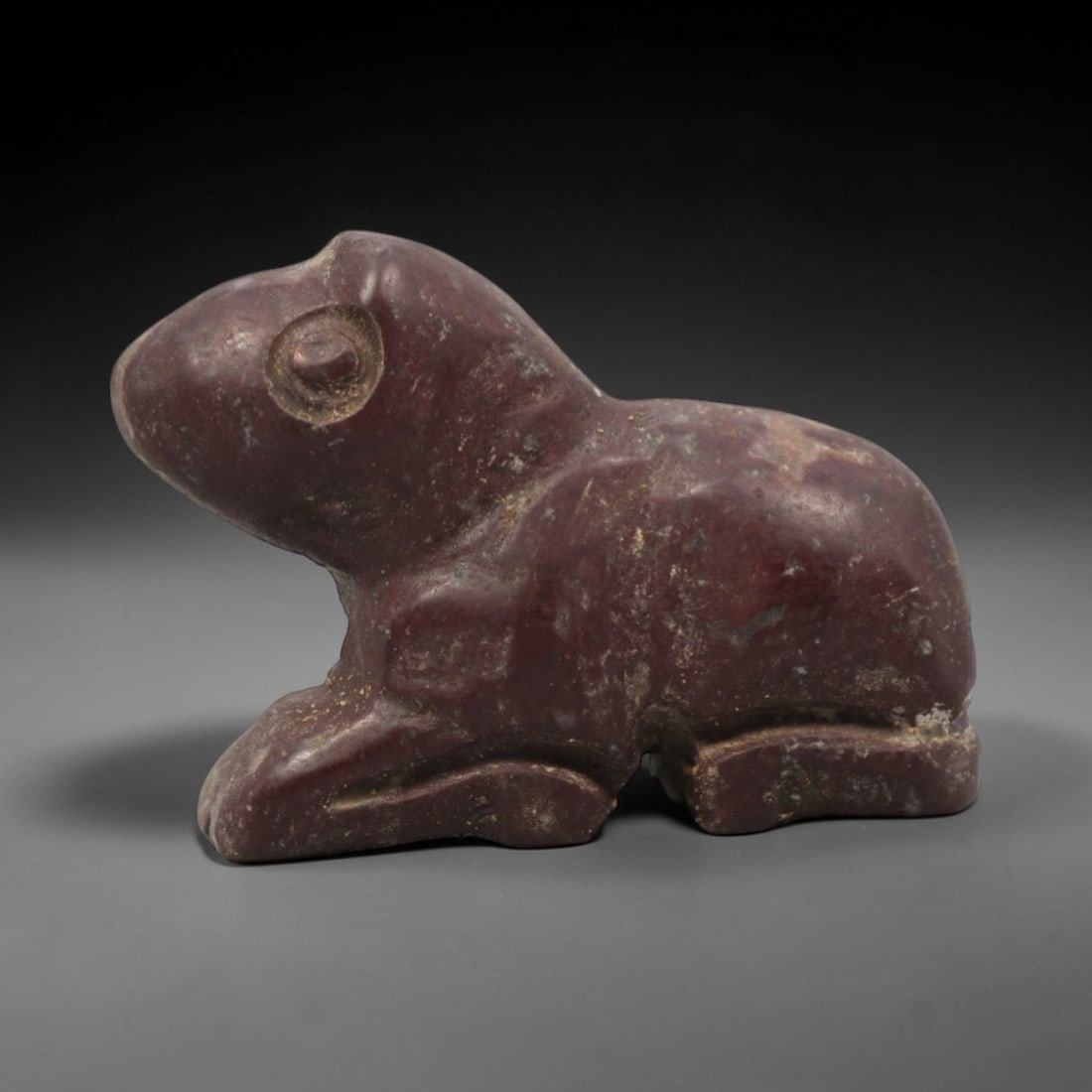 Ancient Near Eastern Red Stone Frog Amulet - Carved Figurine, 34ZV (1 of 2)
