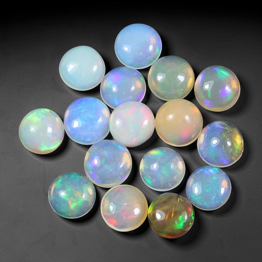 4.85 Carats Natural Ethiopian Welo Opal - Round Cabochon Loose Gemstone Lot, 64WE (1 of 1)