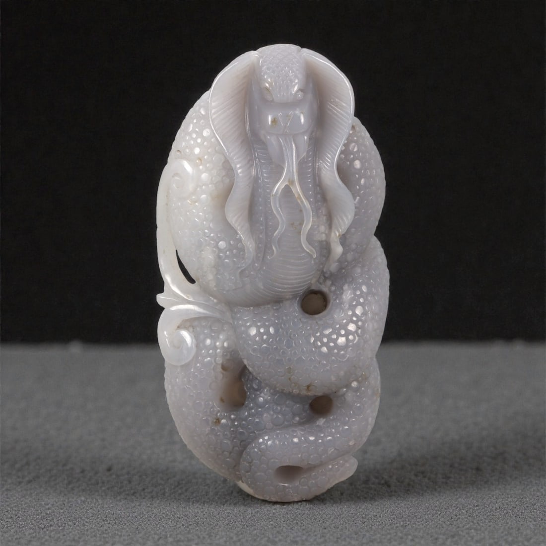 A Chinese Jade Coiled Snake Pendant, 20th Century, 75YA (1 of 2)