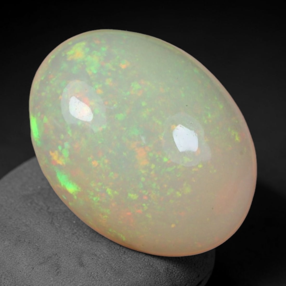 2.37 Carats Natural Ethiopian Welo Opal - Oval Cabochon Loose Gemstone, 27XB (1 of 2)