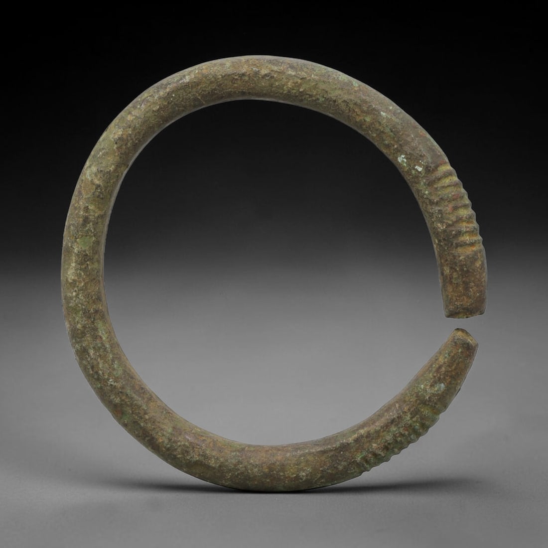 Ancient Bronze Bracelet - Roman Decorated Armlet, 23BH (1 of 2)