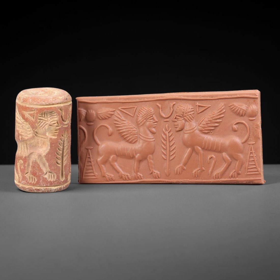 Ancient Stone Cylinder Seal - Mesopotamian Amulet Relic, 11BH (1 of 2)