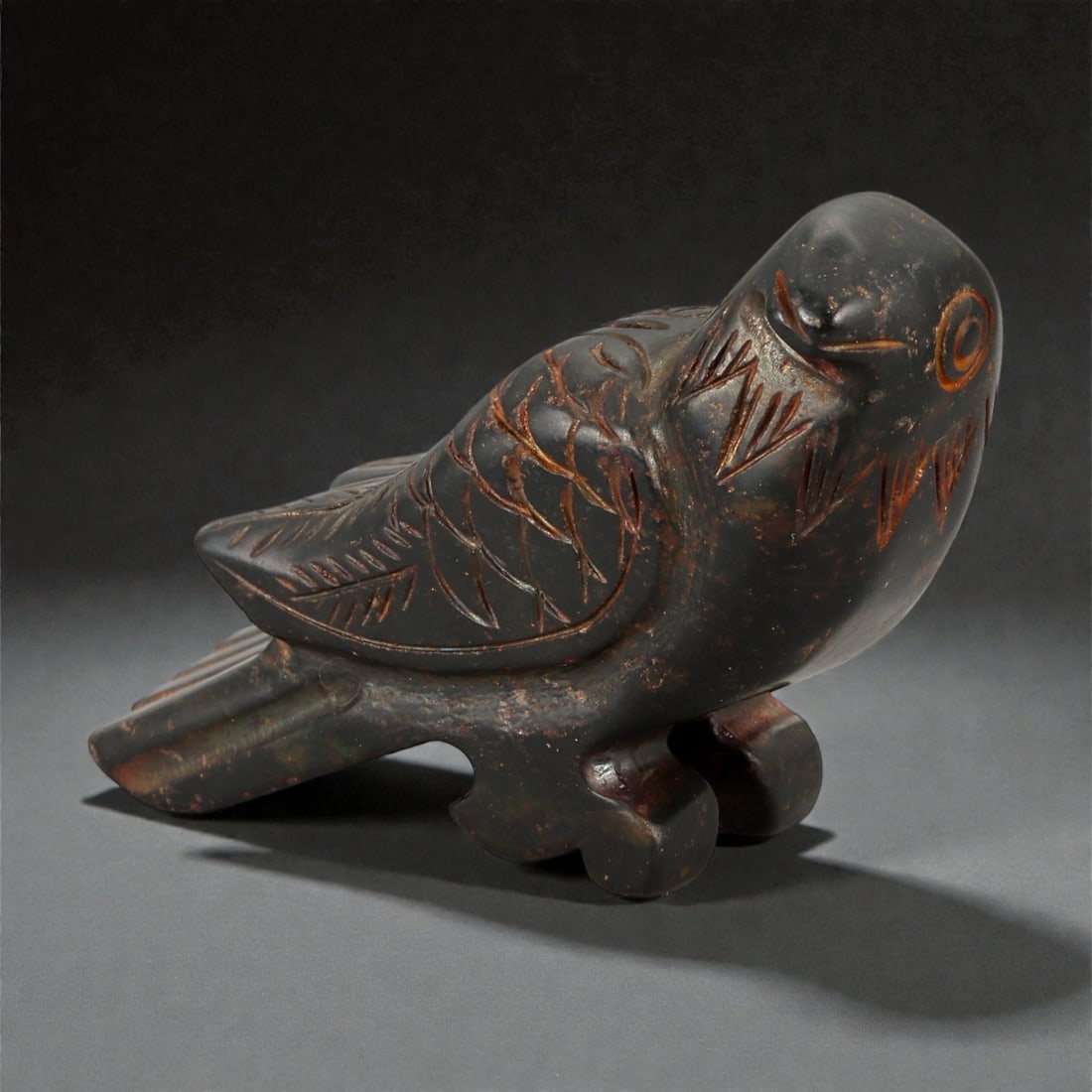 A Chinese Hardstone Bird Carving, 20th Century, 24YB (1 of 3)