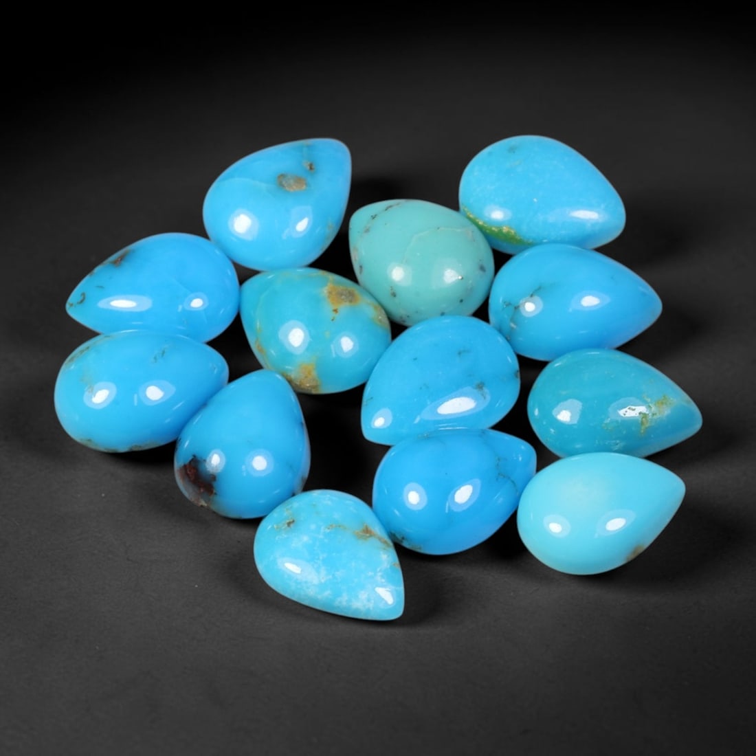 11.16 Carats Natural Turquoise - Pear Cabochon Gemstone, 17XB (1 of 1)